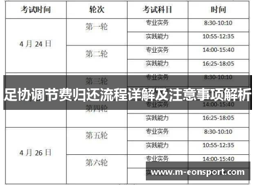 足协调节费归还流程详解及注意事项解析